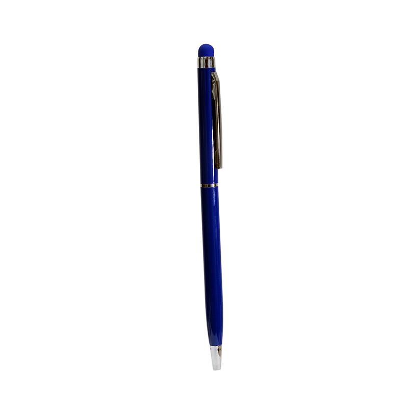 Metal Slim Pen - Blue Color With Sliver Plated Clip & Tip